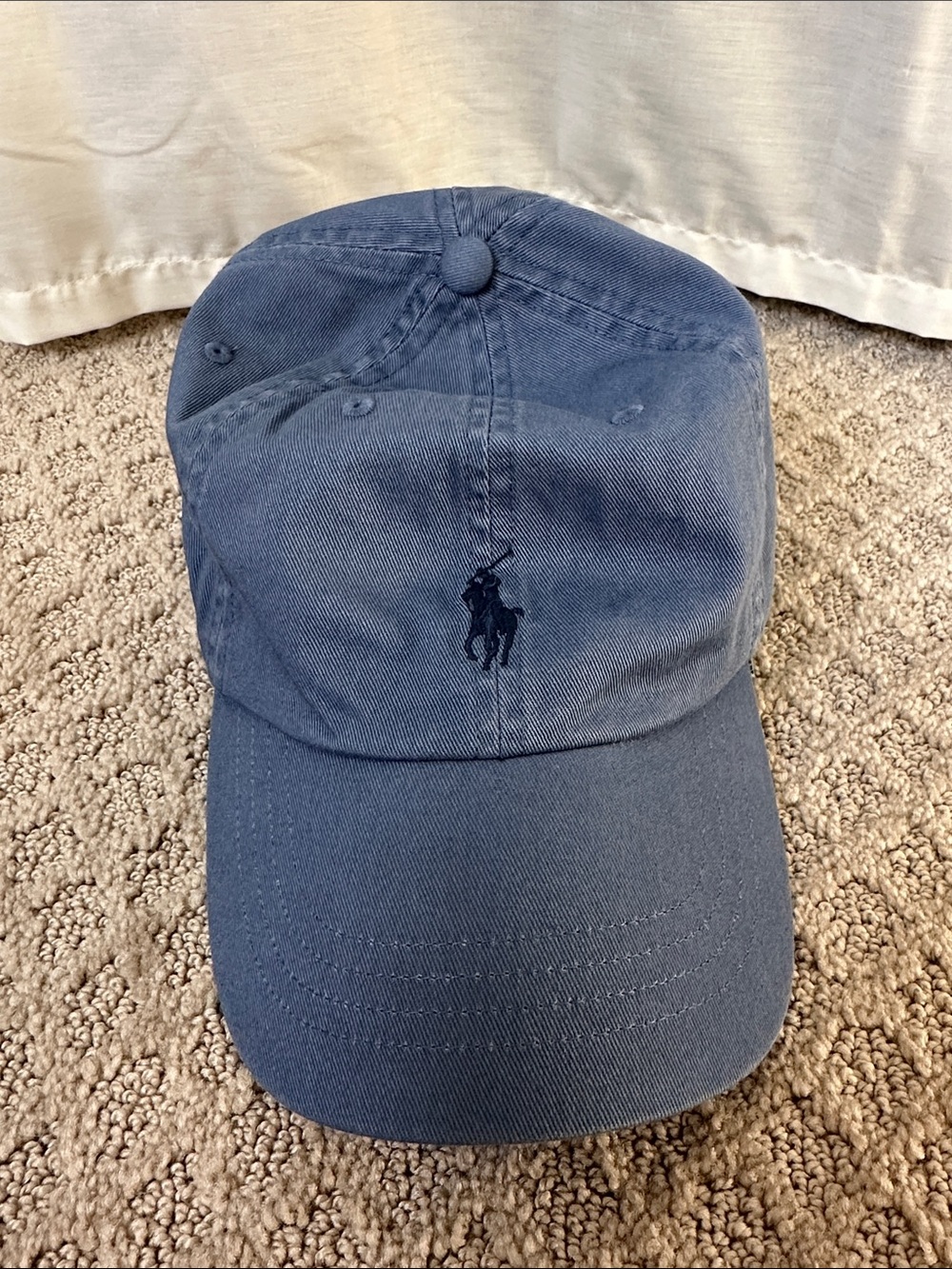 Ralph Lauren Blue Embroidered Pony Baseball Cap